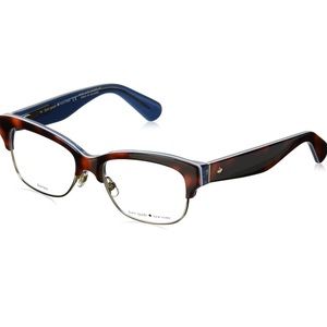 New! Kate Spade Optical Prescription Eyeglasses Shantal 0QTR Havana Blue
